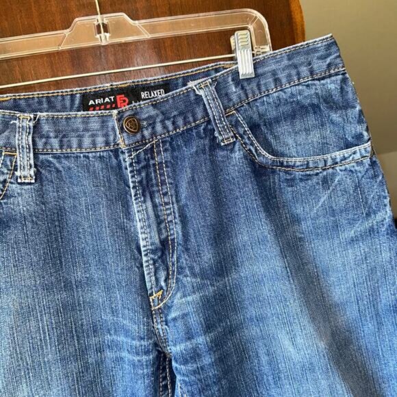 Ariat FR M4 Jeans Men’s 38X30 Blue Denim Relaxed Fit Boot Cut Workwear - Picture 4 of 8